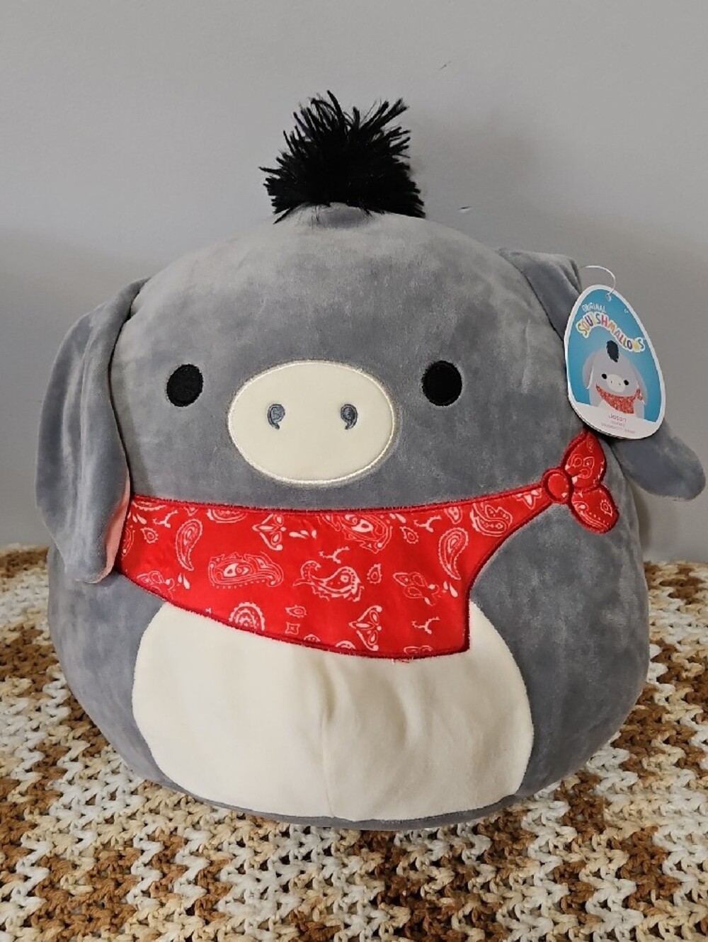 Original Squishmallows 12" Jason The Donkey Farm Squad